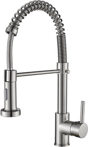 Cobbe rubinetto da cucina, rubinetto da cucina con spruzzatore estensibile, 2 impostazioni di spruzzo, maniglione singolo, grande arco rubinetto da lavandino (nickel a sbalzo)
