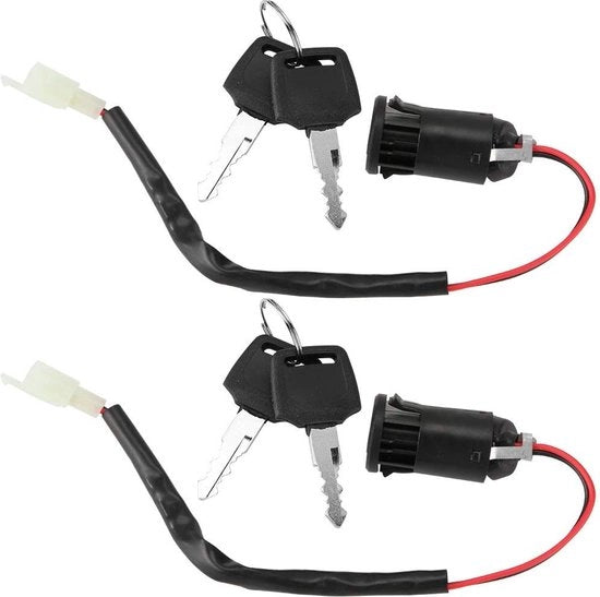 Set di contatti 2 vie a/v sostituzione diretta scooter elettrico triciclo in plastica inclusi 4 chiavi.
