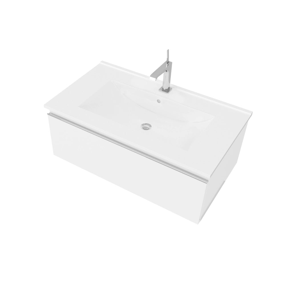 Mobile bagno sospeso da 81cm bianco lucido