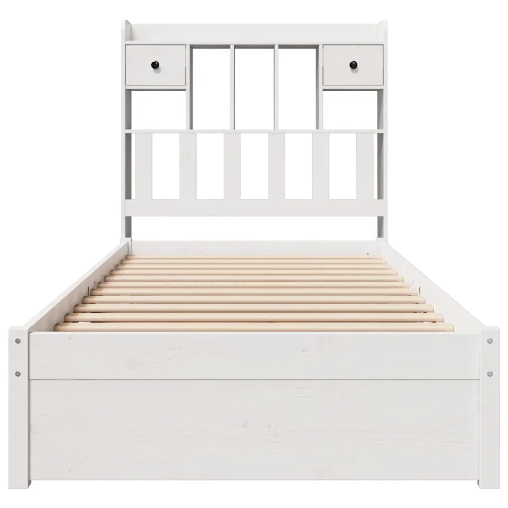 Letto con Libreria senza Materasso 75x190 cm in Legno Pino