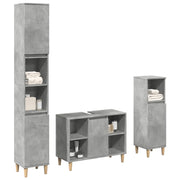 vidaXL Set Mobili da Bagno 3 pz Grigio Cemento in Legno Multistrato