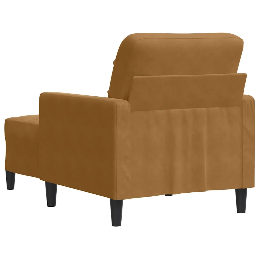 vidaXL Poltrona con Poggiapiedi Marrone 60 cm in Velluto