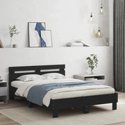 Giroletto con Testiera Nero 120x190 cm in Legno Multistrato 3207449