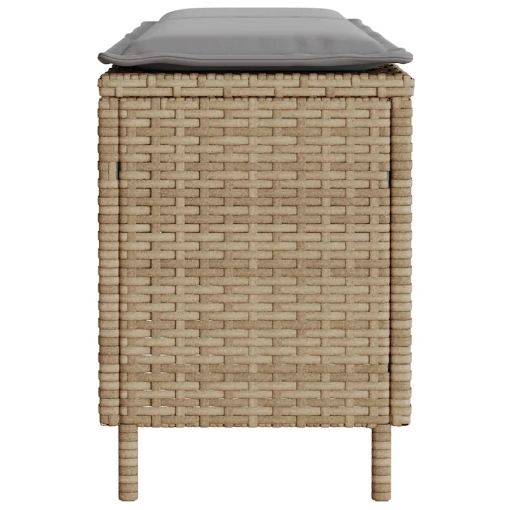 Panca da Giardino con Cuscino Beige 110x30x40,5cm in Polyrattan 275080