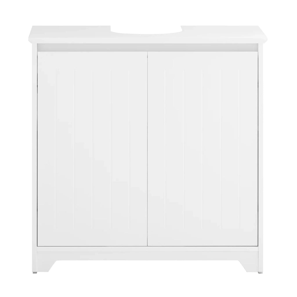Mobile Sottolavabo Con 2 Ante Pieghevoli Mobile Bagno Mobile Lavabo Bianco 60x30x60cm BZR108-II-W