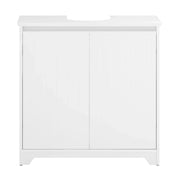 Mobile Sottolavabo Con 2 Ante Pieghevoli Mobile Bagno Mobile Lavabo Bianco 60x30x60cm BZR108-II-W