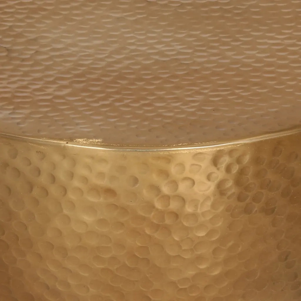 Tavolino da Salotto in Alluminio Martellato Ø 50x30 cm Ottone 359610