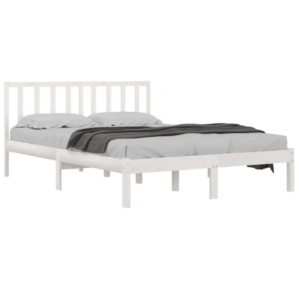 Giroletto-Struttura Letto Bianco in Legno Massello di Pino 200x200 cm 457507
