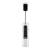 Lampada a sospensione tubo vetro Maytoni Dynamics nera 32cm