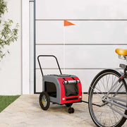 Rimorchio per bicicletta per animali domestici Rosso e grigio 93845