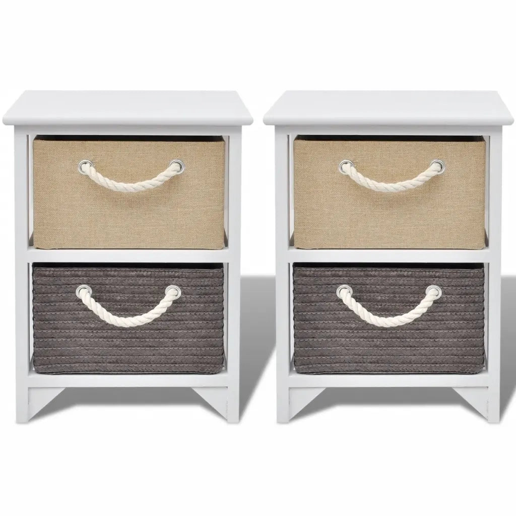 Set di 2 Comodini | Armadio da Notte | Mobiletto da notte in Legno