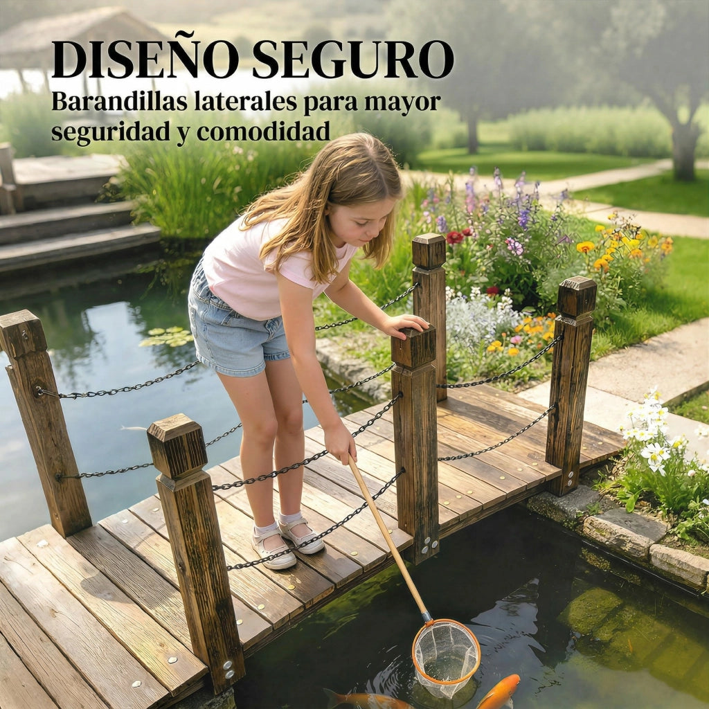 Ponte da Giardino in Legno ¨C zephmum ¨C 1.51 m Effetto Carbonizzato