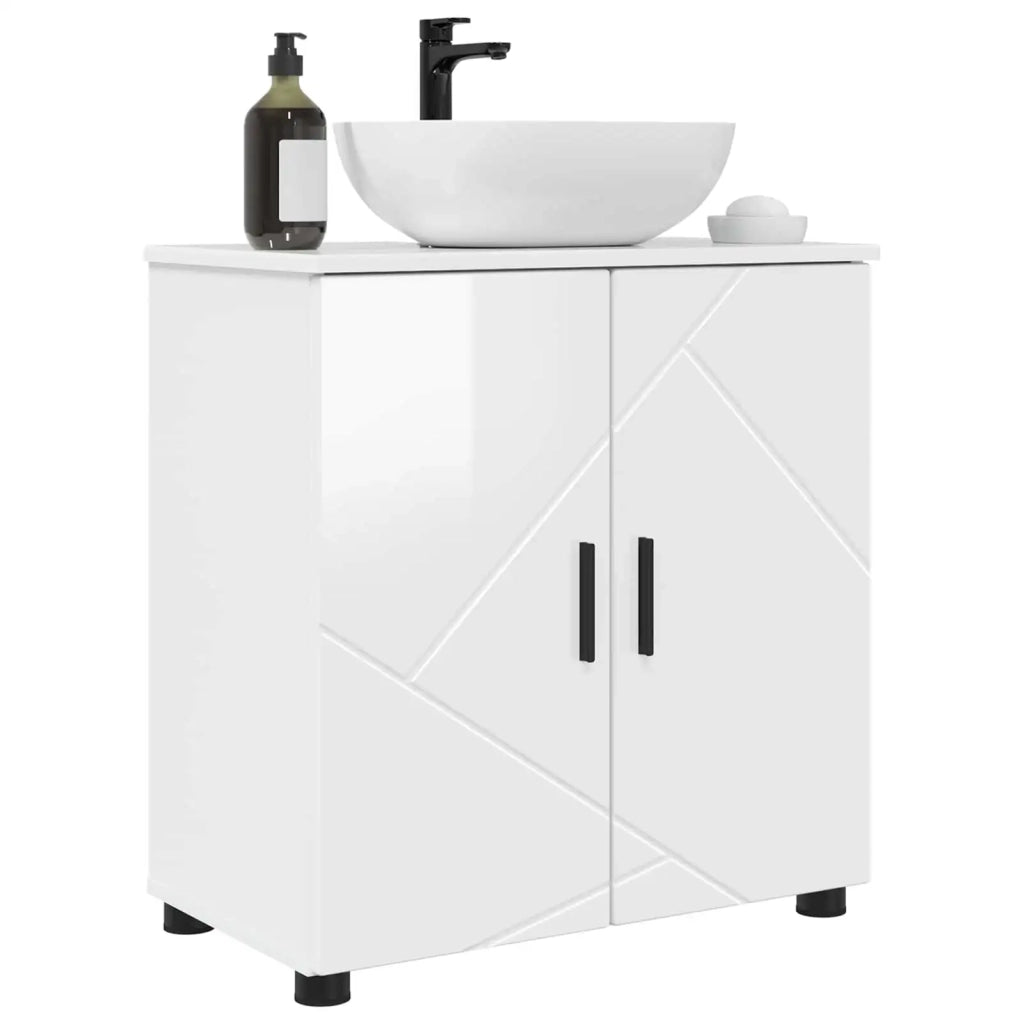 Mobile da Bagno con archiviazione Bianco Lucido 61 x 35 x 64 cm 883288