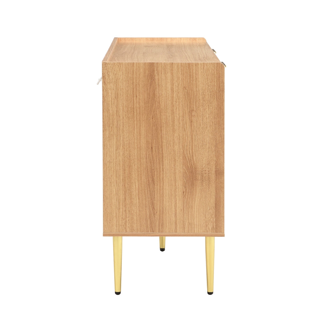 Credenza moderna 140 cm in MDF naturale con 4 ante
