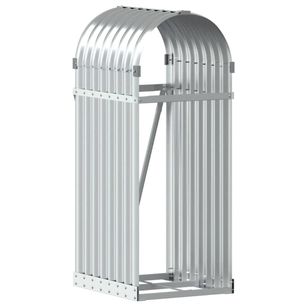 Portalegna argento 40 x 45 x 100 cm acciaio zincato Argento 02_0043795