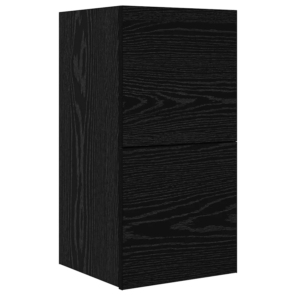 Mobile TV da Parete 3 pz-Set di 3 Mobile TV a Muro-Credenza TV Rovere Nero Legno multistrato 750247