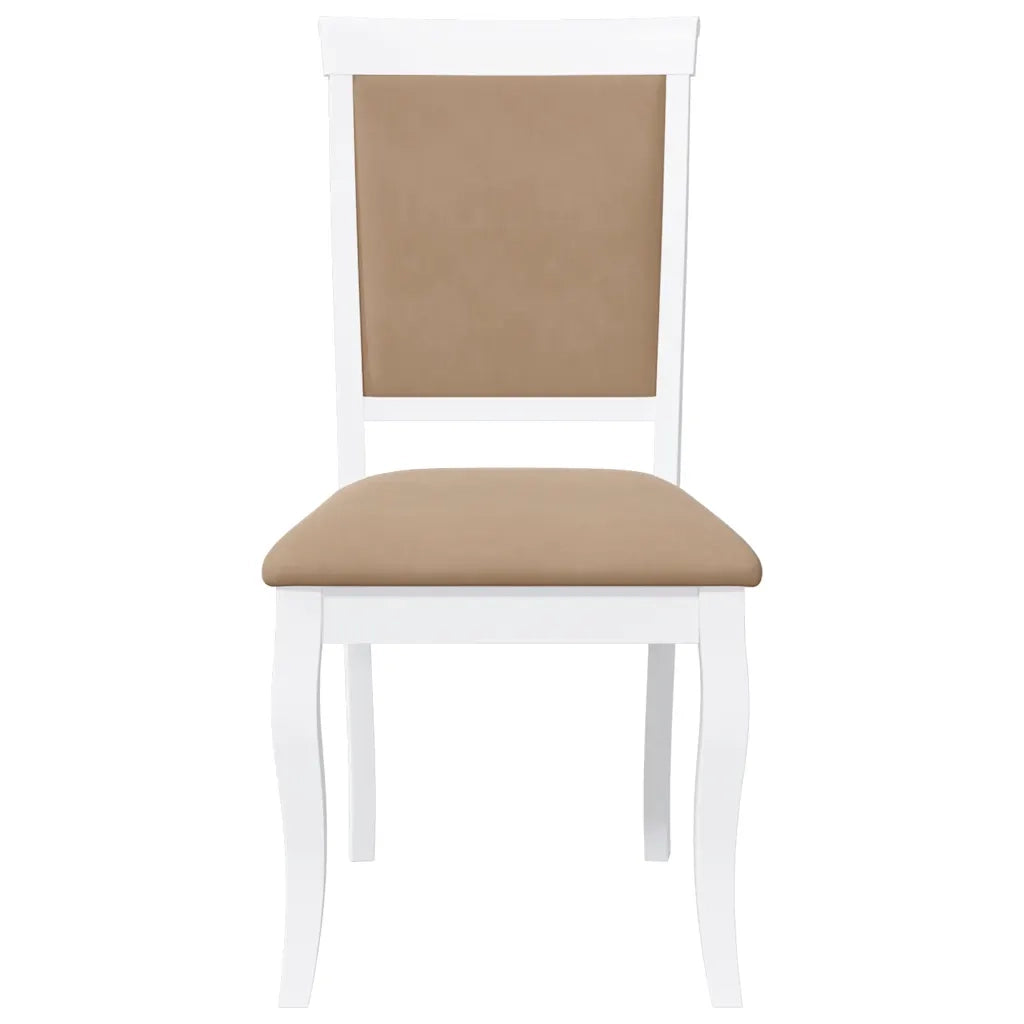 Sedie da Pranzo con Cuscini 2 pz | Sedie da cucina Bianco Legno Massello di Hevea