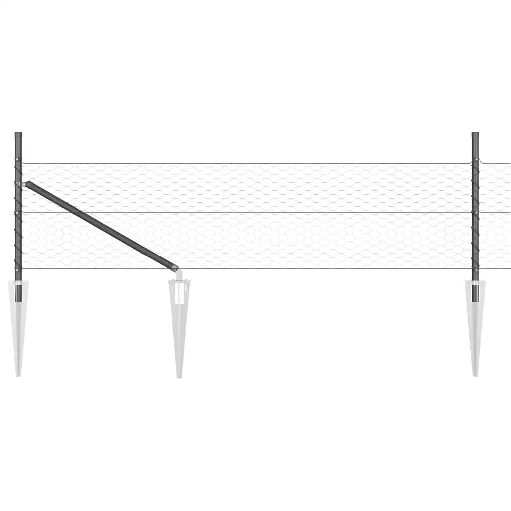 Palo della recinzione Grigio 25 x 0,5 m (maglia da 36 mm)