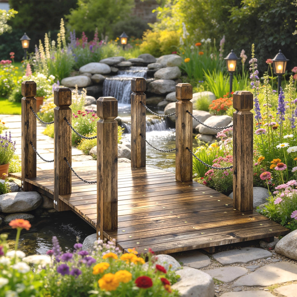 Ponte da Giardino in Legno ¨C zephmum ¨C 1.51 m Effetto Carbonizzato