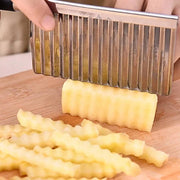 Trade Shop - Coltello Ondulato Per Patate Cetrioli In Acciaio Affettatrice Accessori Cucina -