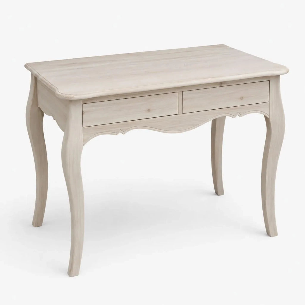 Scrivania 2 cassetti classica legno massello grezzo l.101 p.62 h.82 (3106) - Mobili 2G