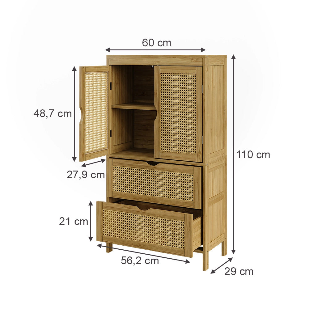 Mobiletto bagno Liora Bambù 60 x 110 cm Vicco