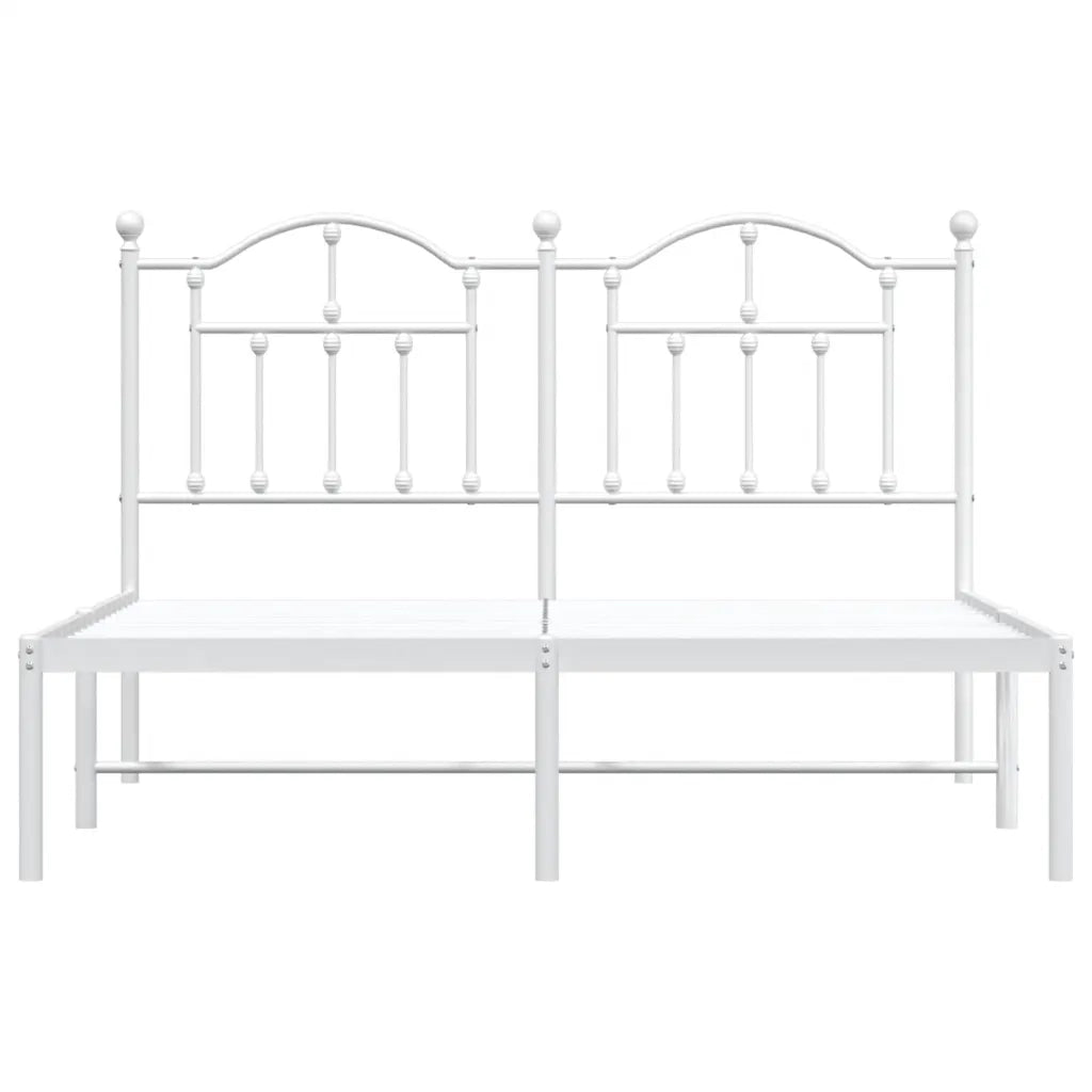 Giroletto con Testiera-Struttura Letto con testiera Metallo Bianco 140x190 cm 732501