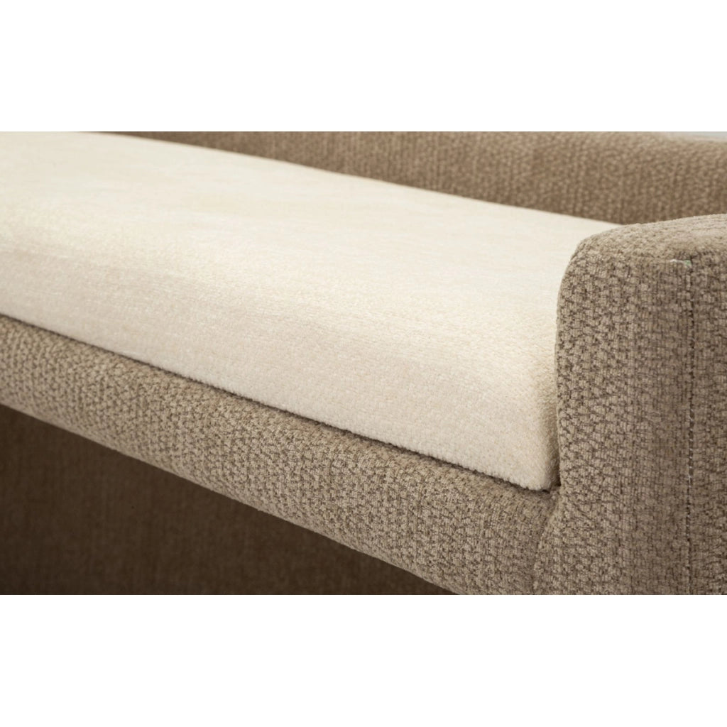 Panca dal design nordico con struttura in MDF e seduta imbottita beige