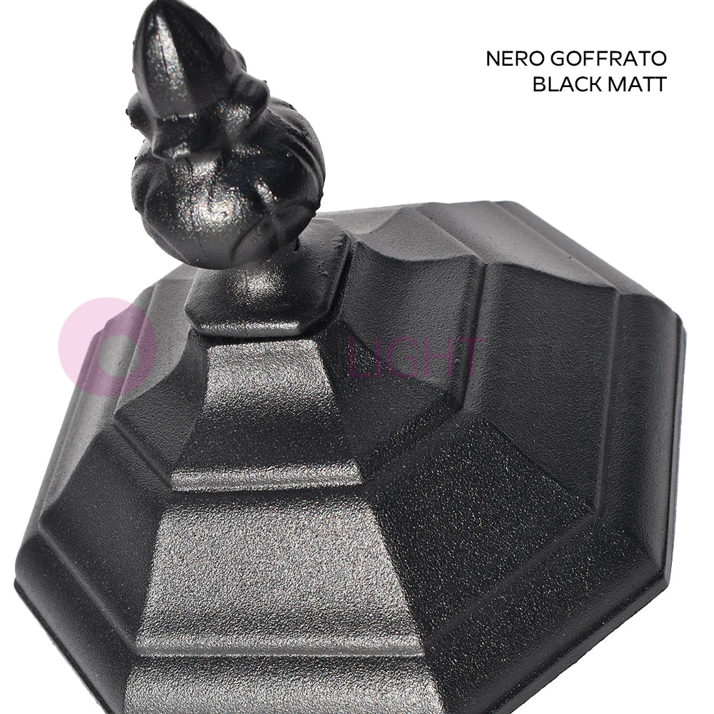 ENEA Lampione a 3 luci h.212 in Alluminio per Esterno Vialetto Giardino NERO