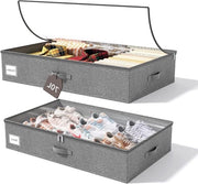 Contenitori di archiviazione per sotto il letto - capacità di 70 litri con strutture robuste e coperchi