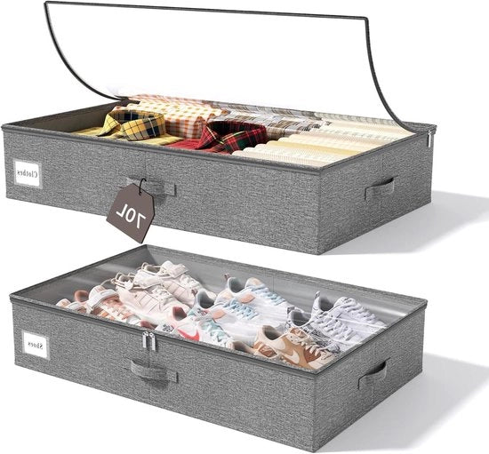 Contenitori di archiviazione per sotto il letto - capacità di 70 litri con strutture robuste e coperchi