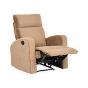 Poltrona reclinabile manualmente in velluto marrone chiaro design moderno glamour soggiorno
