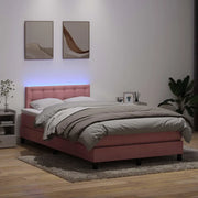 vidaXL Giroletto a Molle con Materasso Rosa 120x220 cm in Velluto