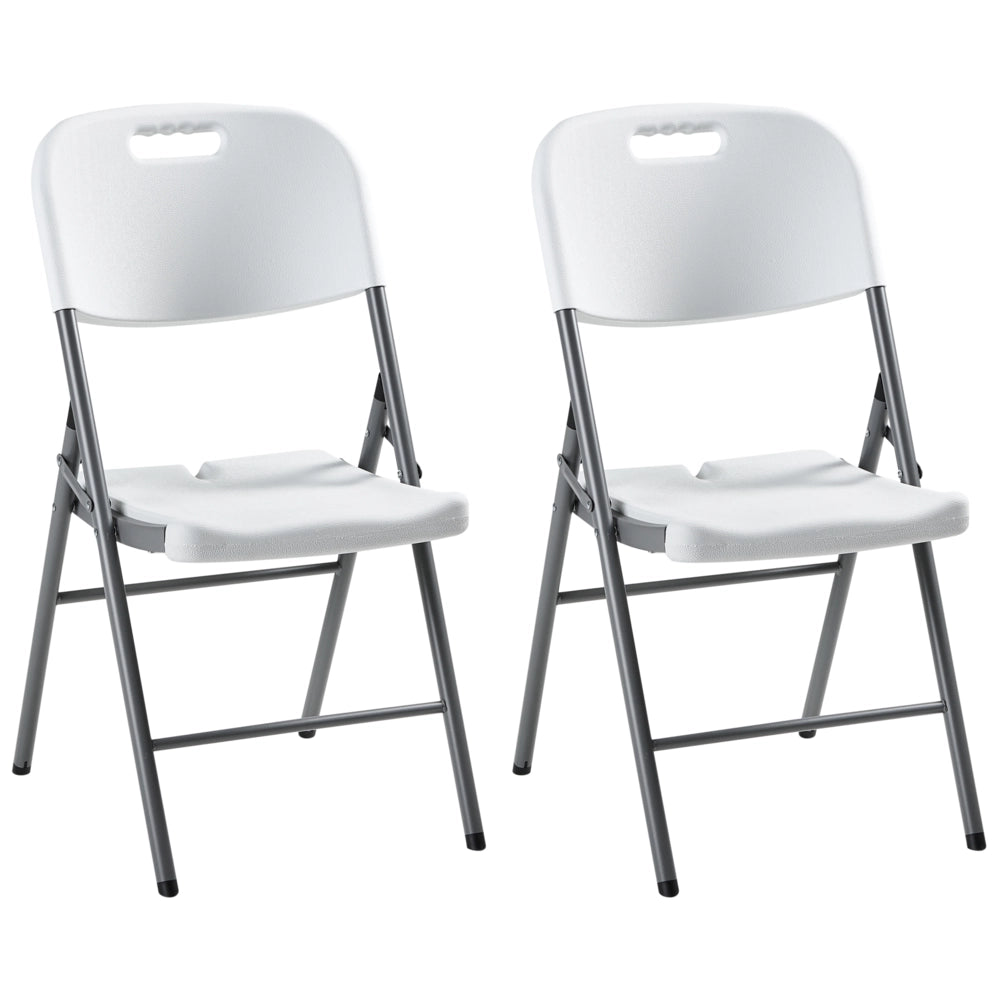 Set di 2 sedie da giardino in materiale sintetico bianco per esterni senza braccioli Stile moderno