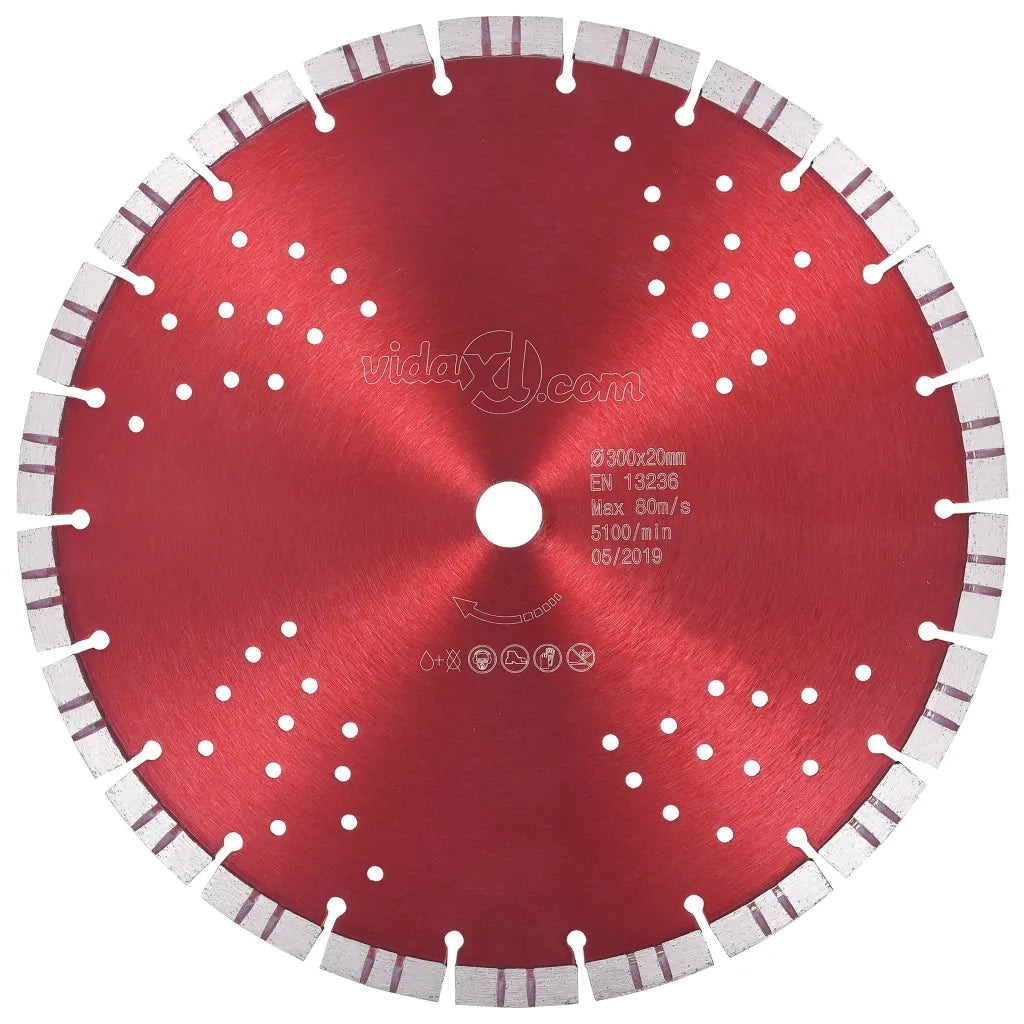 Disco da Taglio Diamantato con Turbo e Fori in Acciaio 300 mm cod mxl 71008