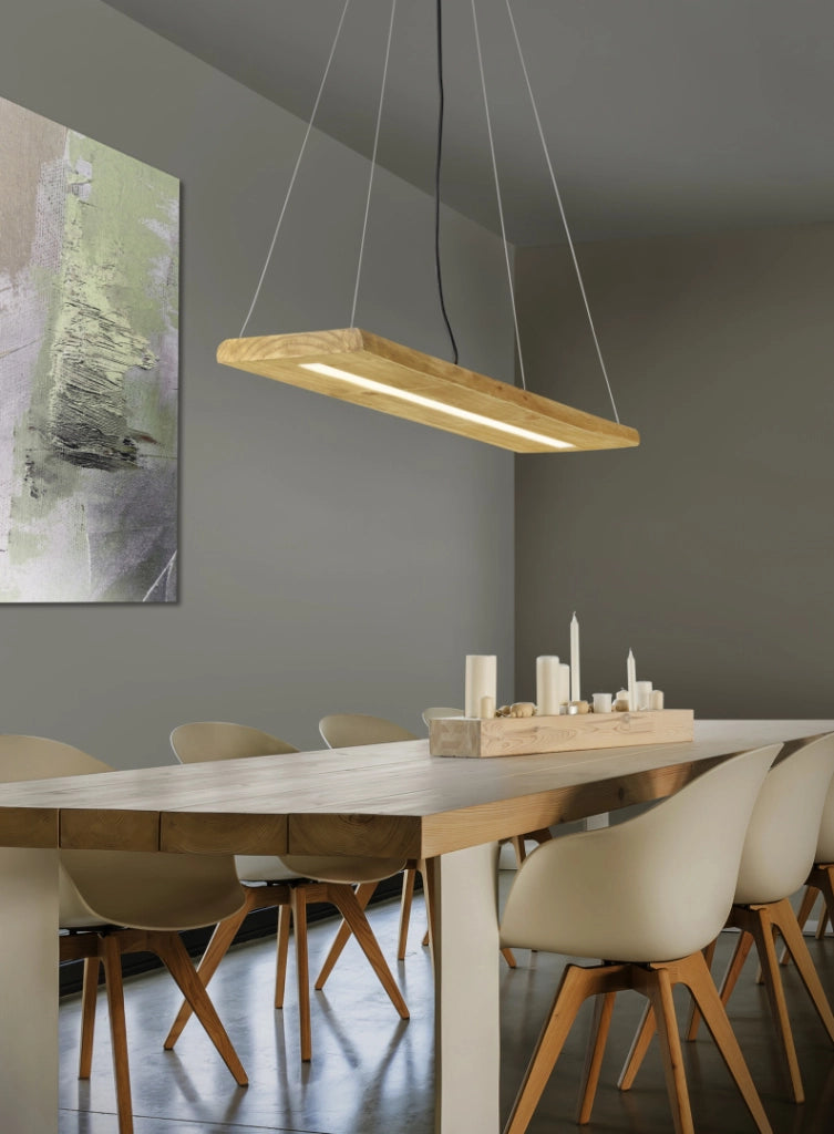 Lampada a sospensione / mensola LED, legno, L 100 cm, Brad