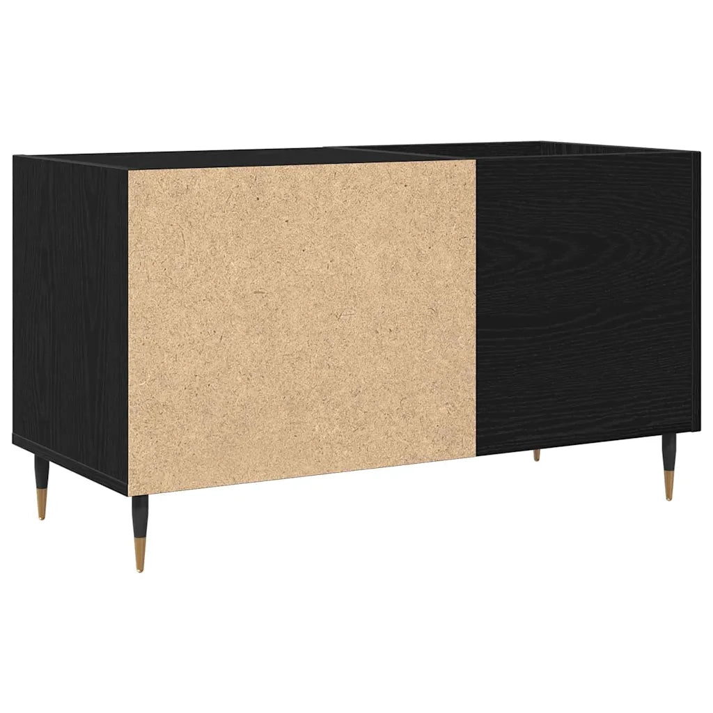 Mobile porta vinili con lo scaffale Rovere Nero 85 x 38 x 48 cm 862896