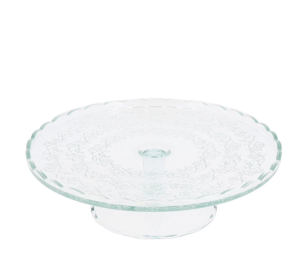 MAURY'S ALZATA PORTATORTA 28XH17 CM PORTA DOLCI IN VETRO TRASPARENTE
