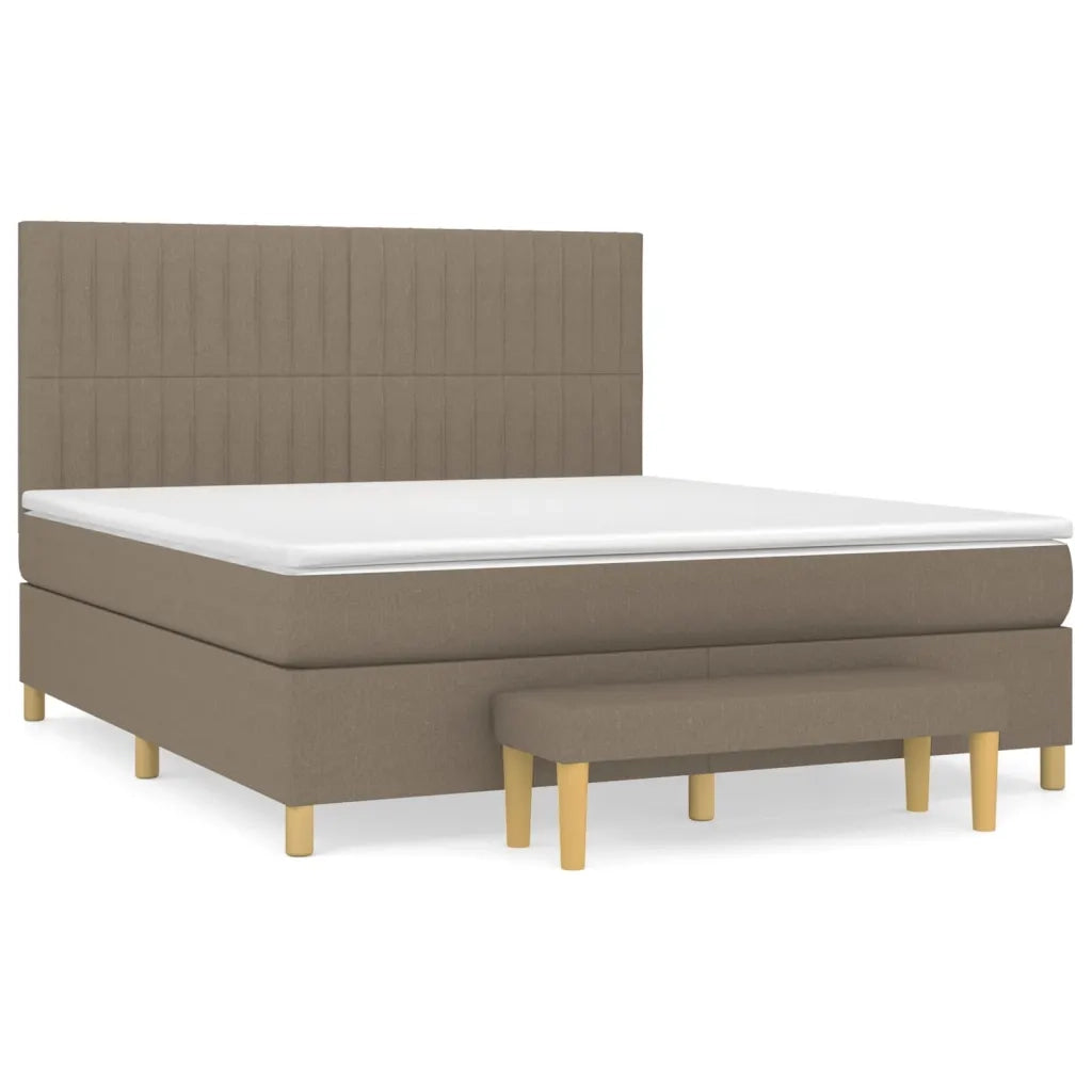 Giroletto a Molle con Materasso Tortora 160x200 cm in Tessuto 3137329