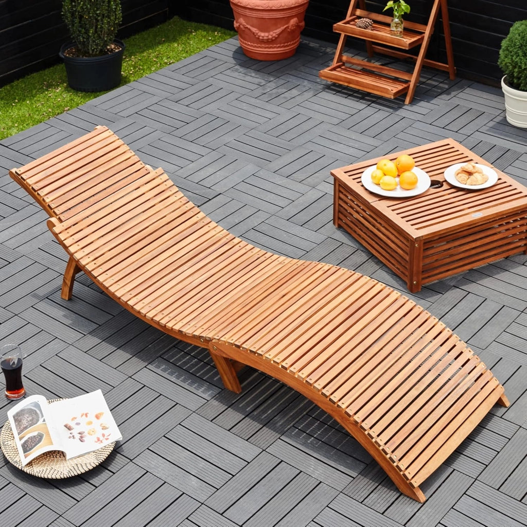 Piastrelle da Giardino in WPC 4m² Mattonelle 30x30cm Sauna Terrazza Esterno Terracotta 44 pz