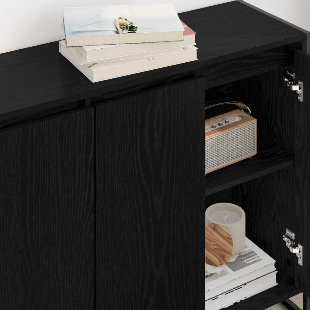 Mobile laterale Rovere Nero 96,5 x 30 x 75 cm Legno multistrato 886606