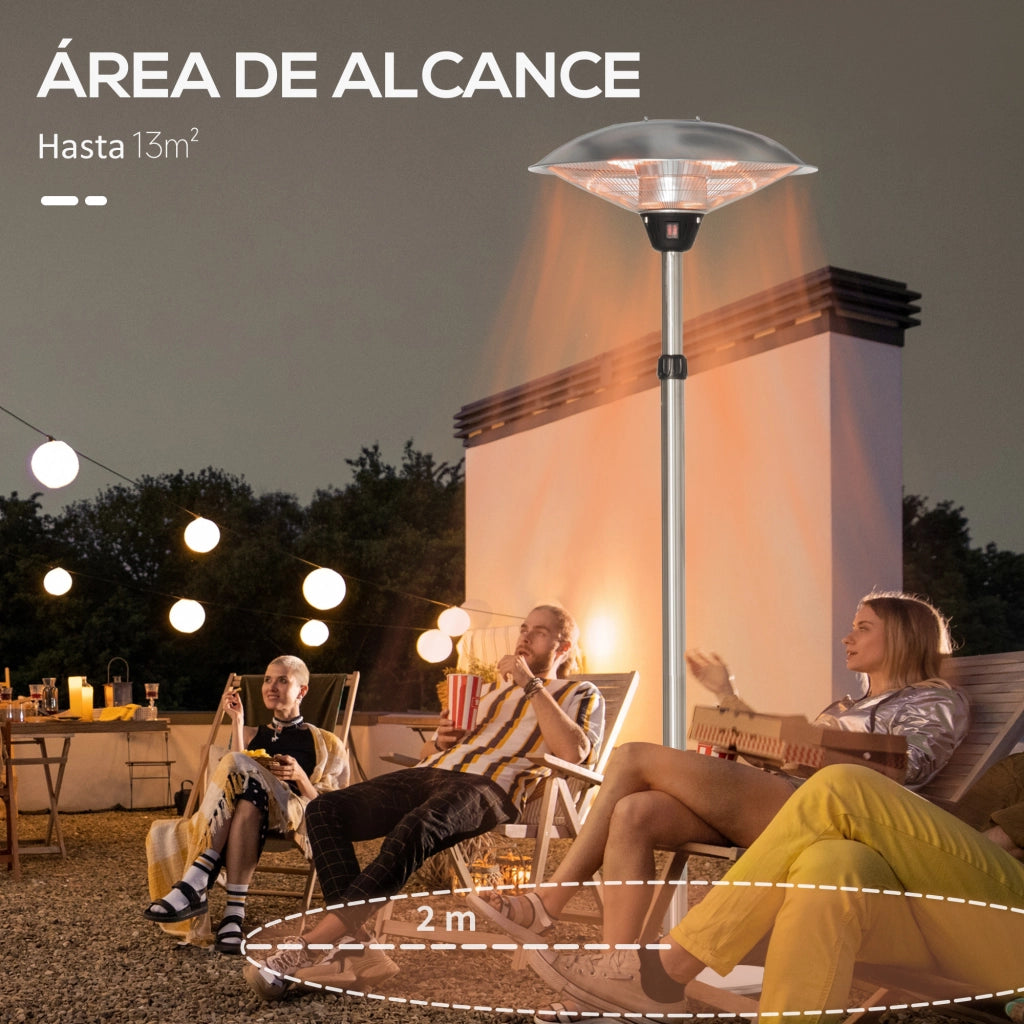 Stufa a Infrarossi Esterno ¨C Minimal ¨C 1200/1800/3000W ?58,5x160-200 cm Argento