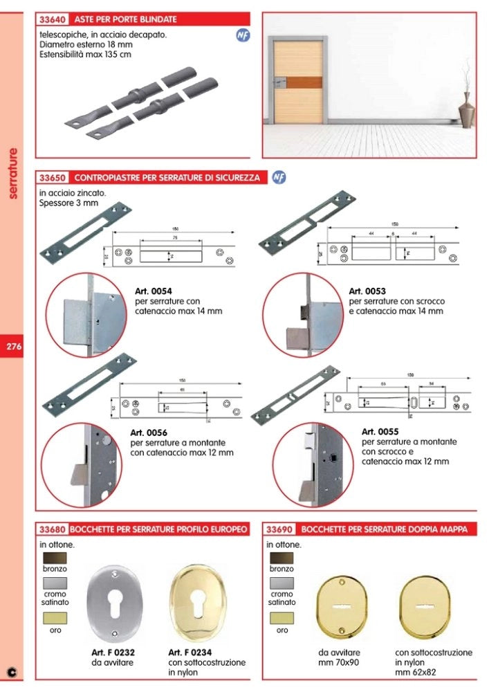 10pz contropiastra per serratura di sicurezza art.0054 cod:ferx.15306