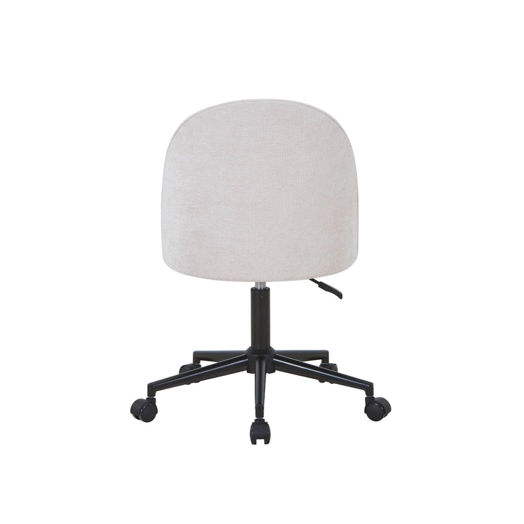 Sedia da ufficio con rotelle in tessuto, beige