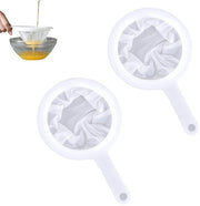 Set di 2 setole per cucina in nylon, setola fine con 200 fori e maniglia in PP, ideale per latte di soia, caffè, succhi, tè e filtrazione liquida, resistente alla lavastoviglie