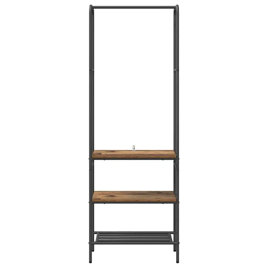 vidaXL Ripiano per vestiti con mensole Legno vecchio 60 x 30 x 171 cm
