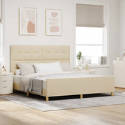Struttura del letto con testiera-Giroletto Crema 180 x 200 cm Tessuto 624649