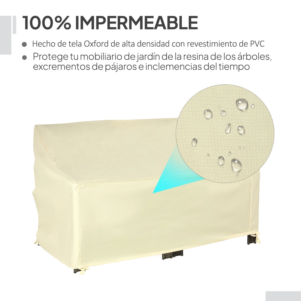 Funda per divano da giardino 2 posti ¨C zephmum ¨C crema, tessuto Oxford 600D, 140x84x56/94 cm
