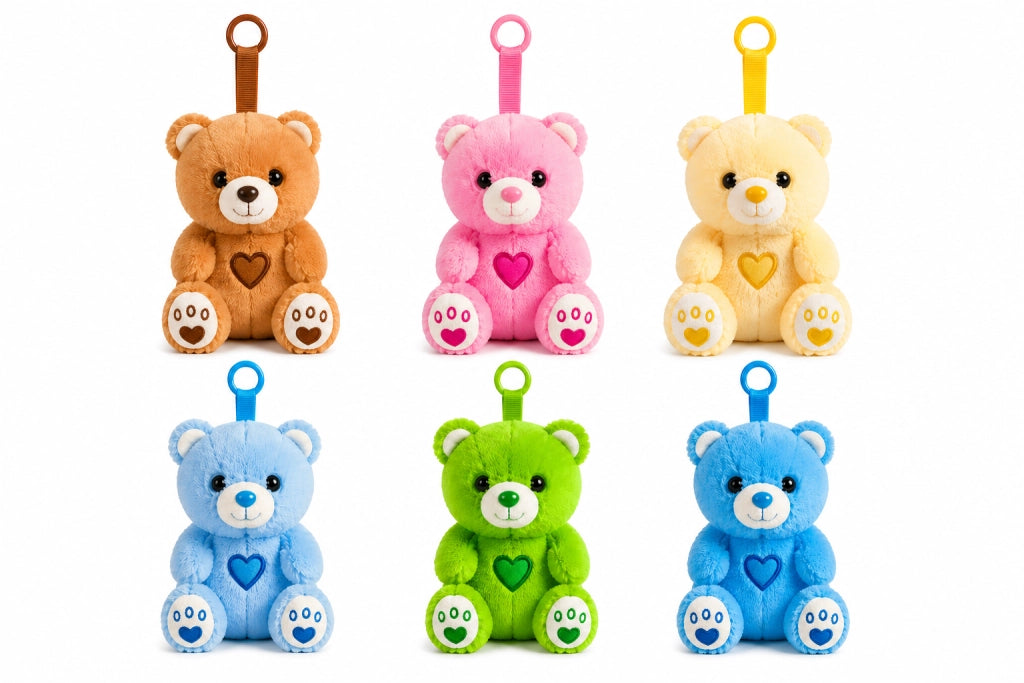 Orsetto Peluche con Registrazione Vocale, 12 cm, Portachiavi, 6 Colori, Regalo per Bambini Orsetto Peluche con Registraz