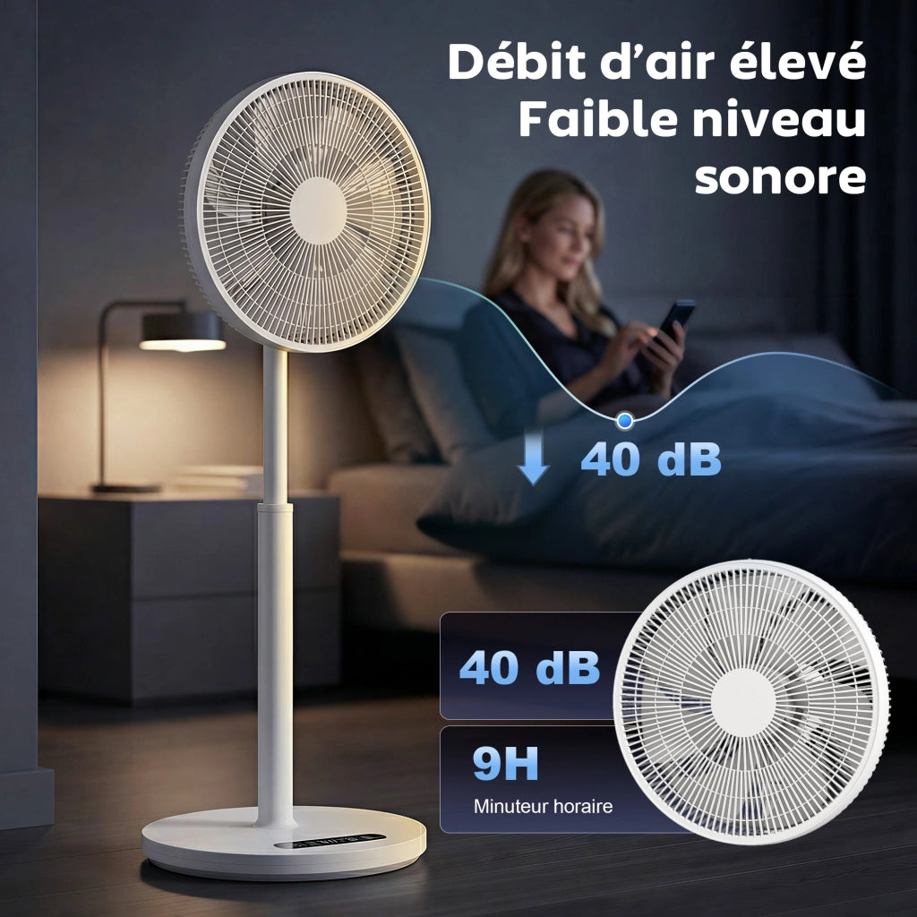 Ventilatore a piantana 39 cm ¨C zephmum ¨C 12 velocit¨¤ 4 modalit¨¤ oscillante bianco